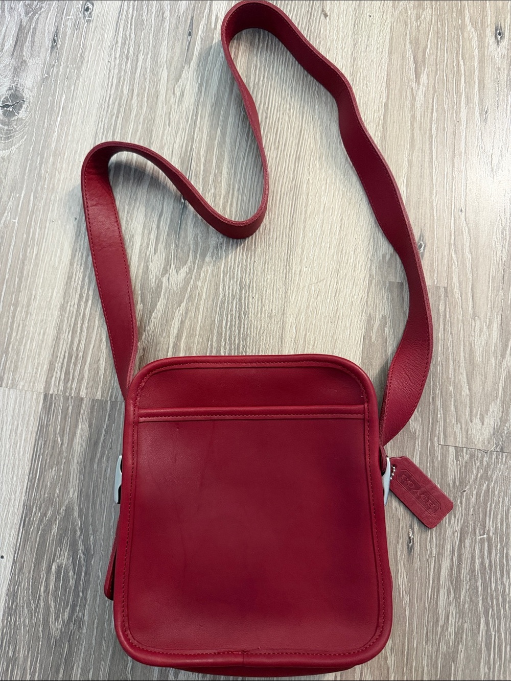 Vintage Coach 9817 Red Leather Camera Bag